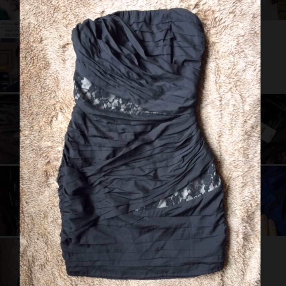Express black and nude lace party dress